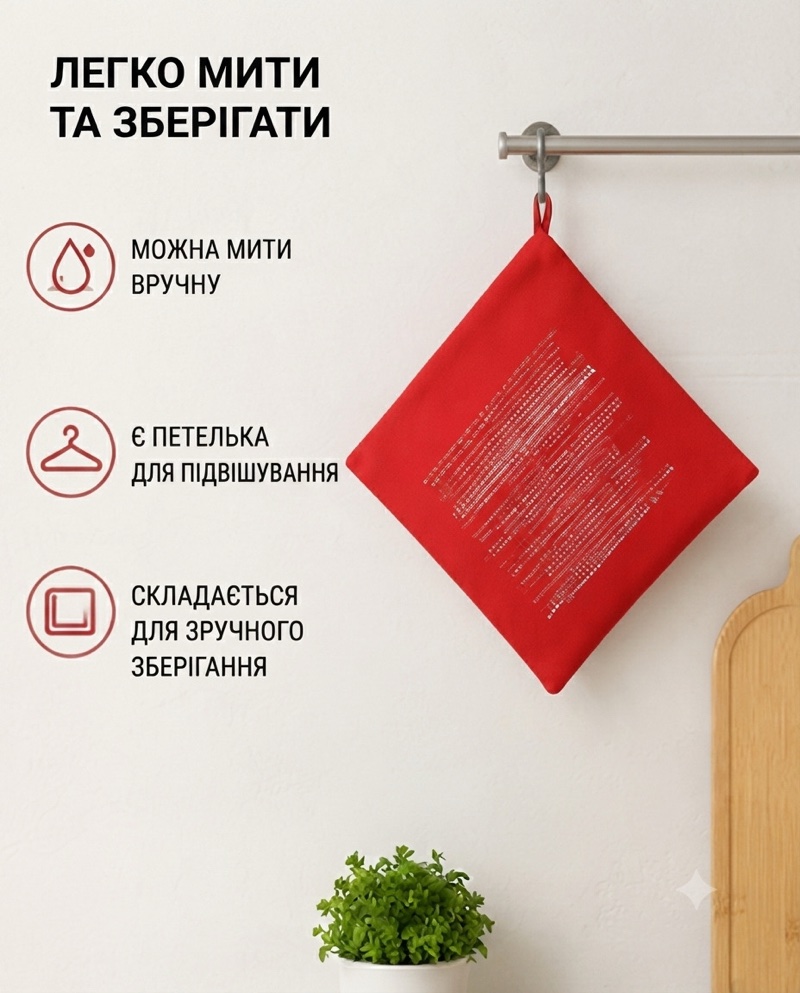 Легко мити та зберігати
