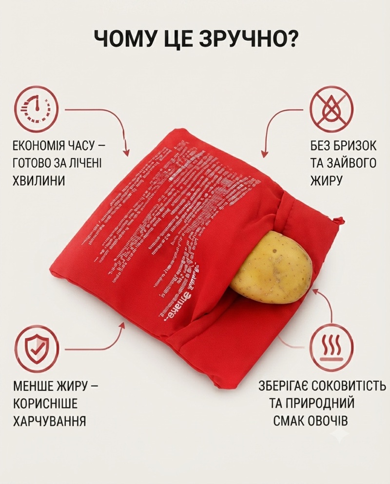 Чому зручно готувати овочі у мішку